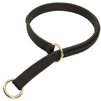 Strong and stylish leather collar for Cane Corso