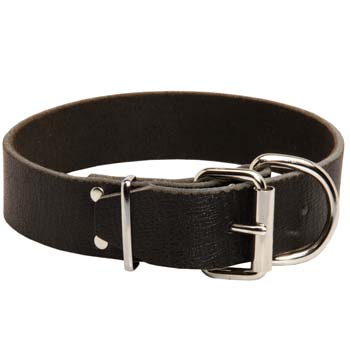 Cane Corso breed leather dog collar smooth