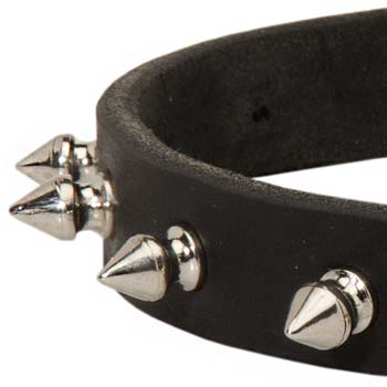 Strong Leather collar with Spiked