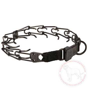 Black Herm Sprenger dog pinch collar