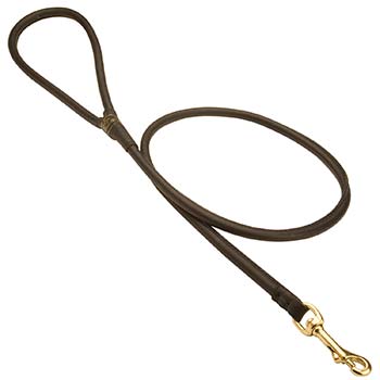 Round Leather Leash for Cane Coros Walking