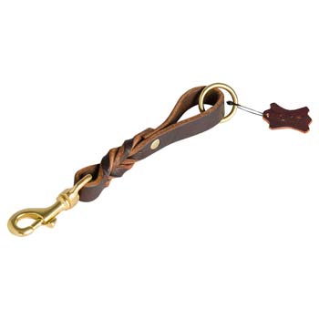 Leather Dog Leash for Cane Corso with Brass Snap Hook and O-ring