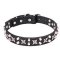 'Shining Stars' Fantastic Leather Cane Corso Collar with Chrome Plated Parts