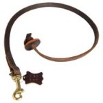 Leather Obedience Dog Leash with Pull Tab 2 foot for Cane Corso