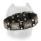 Deluxe Leather Cane Corso Collar with Nickel Plates and Pyramids