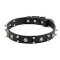 Leather Cane Corso Collar with Skulls and Spikes - 30 mm
