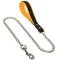 Quality Dog Leash with Leather Handle and Herm Sprenger Chain and Snap Hook