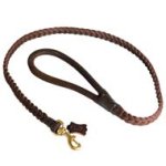 4 FT Braided Leather Dog Leash for Cane Corso