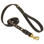 Studded Leather Dog Leash for Cane Corso