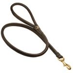 Leather Latigo Round Lead for Cane Corso -Rolled Dog Leash