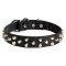 Studded Leather Dog Collar with 3 Rows of Pyramids for Cane Corso