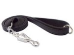 Great Canine Flat Leather Leash 3/4", 6FT, quick release snap hook