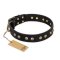 "Black Elegance" FDT Artisan Leather Cane Corso Collar with Round Studs