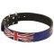 'Union Jack' Painted Leather Dog Collar for Cane Corso