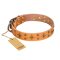 'Top-Flight' FDT Artisan Adorned Tan Leather Cane Corso Collar