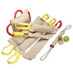 Improved Bite Training Set including 9 Items - Jute Tugs, Pad and Rubber Balls