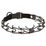 Stainless Steel Black Cane Corso Pinch Prong Collar with Click Lock Buckle