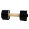 Wooden Cane Corso Training Dumbbell with Removable Plastic Weight Plates 4 1/2 lbs (2 kg)