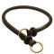 Round Leather Silent Training Choke Collar - Special for Training Large Dog