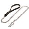 Cane Corso Dog Leash with Leather Handle and Herm Sprenger Chain and Snap Hook