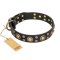 'Baroque Chic' FDT Artisan Studded Black Leather Cane Corso Dog Collar