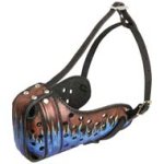 Exclusive "Blue Fire" Painted Leather Muzzle for Cane Corso