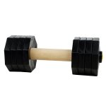 Wooden Cane Corso Training Dumbbell with Removable Plastic Weight Plates 4 1/2 lbs (2 kg)