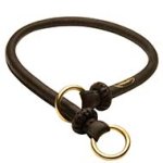Round Leather Silent Training Choke Collar - Special for Training Large Dog