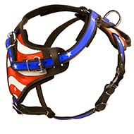 Special Design Leather Cane Corso Breed Painting Dog Harness