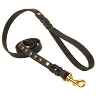 Studded Leather Dog Leash for Cane Corso