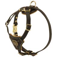 Handicraft Small Walking Leather Dog Harness for Puppies or Small Breeds