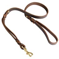 Durable Double Handle Leather Cane Corso Dog Leash 3/4 inch
