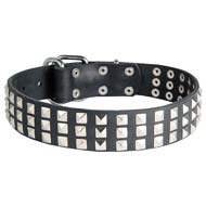 Silver Pyramids Fashion Leather Dog Collar for Cane Corso