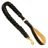 Unusual Braiding Leather Dog Leash for Cane Corso