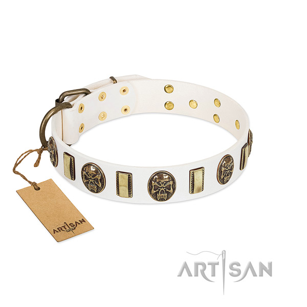 Remarkable genuine leather dog collar for comfortable wearing