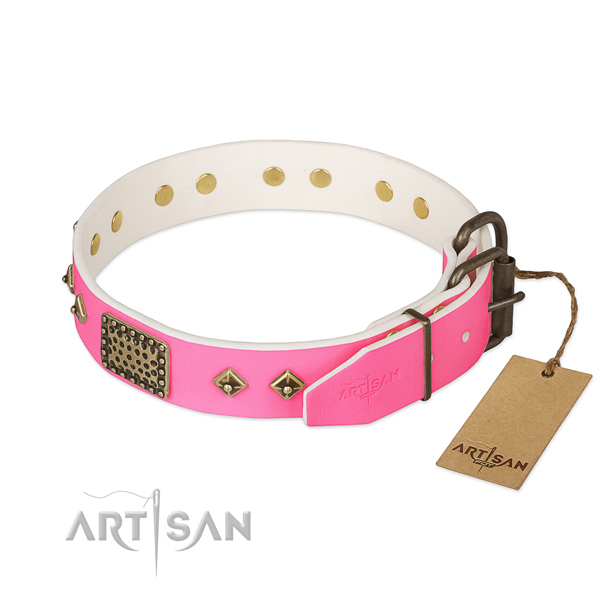 Corrosion proof decorations on comfy wearing dog collar