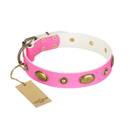 "Beauty Queen" FDT Artisan Pink Leather Cane Corso Collar with Gentle Decorations "Beauty Queen" FDT Artisan Pink Leather Cane Corso Collar with Gentle Decorations