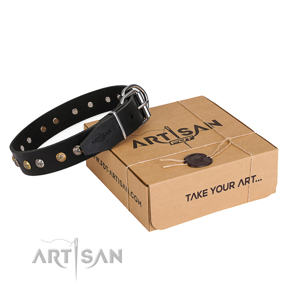 Top rate leather dog collar handmade for basic training
