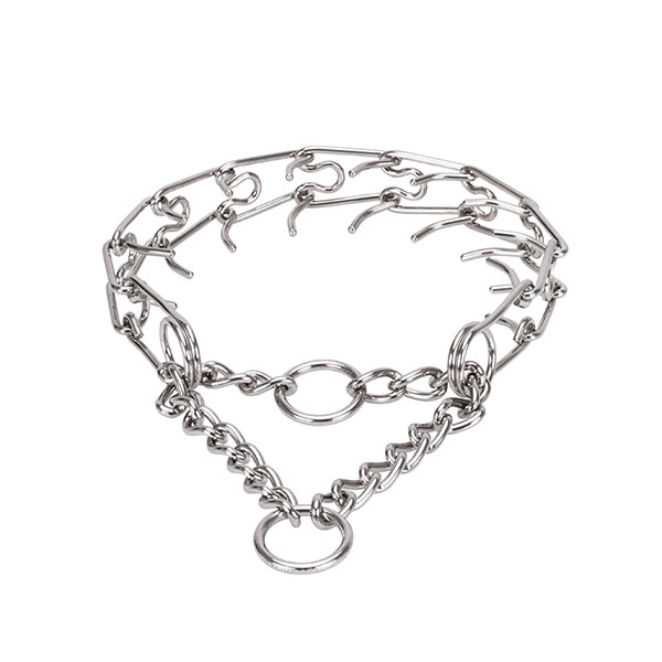 Rust resistant stainless steel pinch collar for ill behaved pets