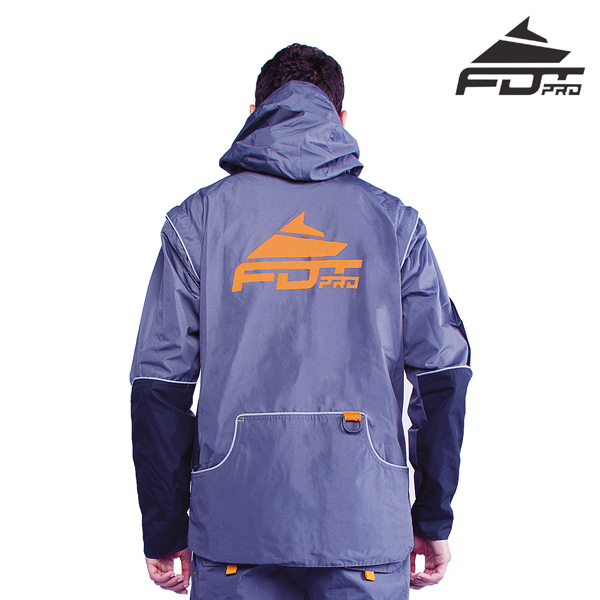 FDT Pro Dog Tracking Jacket Grey Color with Comfortable Side Pockets