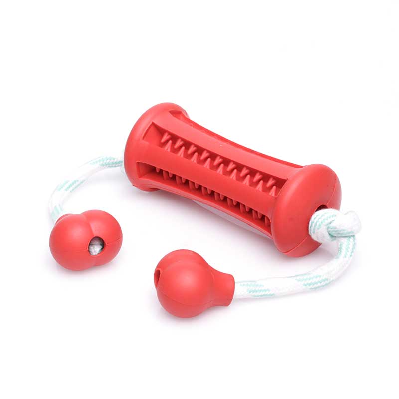 Red Training Dental Dog Toy With Handles - Click Image to Close