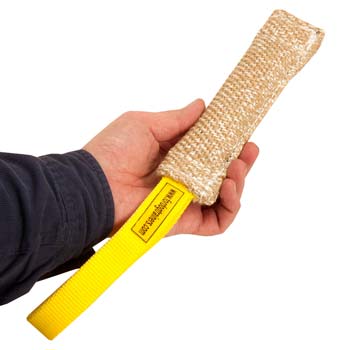 Small dog bite tug for Cane Corso with handle