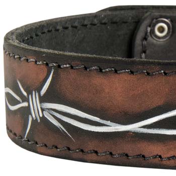 Designer Mastino dog collar with hand painting