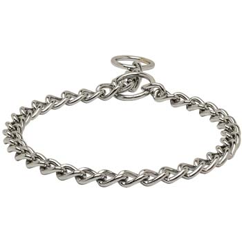 Multitasking choke dog collar with smooth links