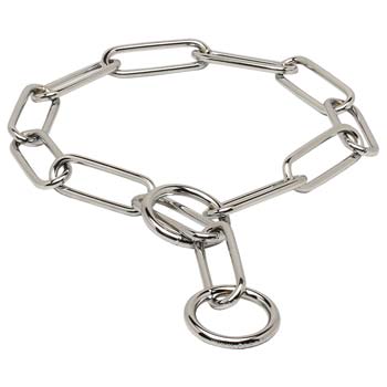 Metal training collar with long links