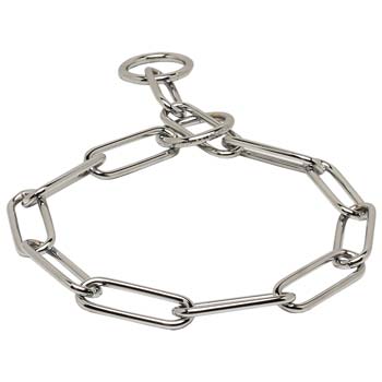 Rust-resistant dog choke collar for obedience training