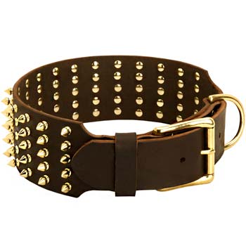 Extra Wide Spiked Collar for Large Dogs