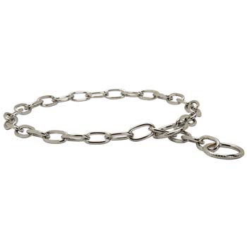 Chrome plated fur saver dog collar for effective training