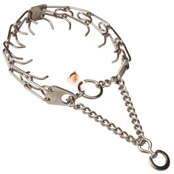 Herm Sprenger stainless pinch dog collar with swivel