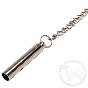 Capsule on chain of ultrasonic dog whistle